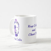 Lila Hand gezeichnete motivierend Buddha-Silhouett Kaffeetasse (Vorderseite Links)