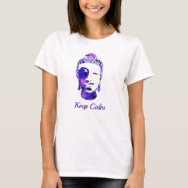 Lila Hand gezeichnete motivierend Buddha-Silhouett T-Shirt