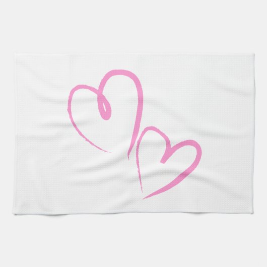 Lila Hand gezogen Herz Geschirrtuch (Horizontal)