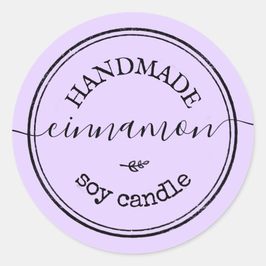 Lila handgefertigtes Skriptkennzeichen Runder Aufkleber (Vorderseite)