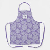 Lila handgezeichnet Blume Monogramm-Schürze Schürze (Vorderseite)