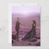 Lila handgezeichnet Federblattkranz Einladung (Rückseite)