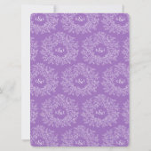 Lila handgezeichnete Mono-Kunsthochzeit Einladung (Rückseite)