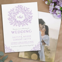 Lila handgezeichnete Mono-Kunsthochzeit