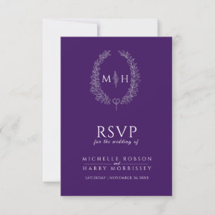 Lila handgezeichnete Mono-UAWG RSVP Karte