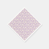 Lila handgezeichnetes Gänseblümchen-Muster Serviette (Ecke)