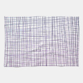 Lila, handgezeichnetes Stripgitter Geschirrtuch (Horizontal)
