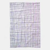 Lila, handgezeichnetes Stripgitter Geschirrtuch (Vertikal)