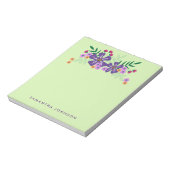 Lila handgezogene Blume, Personalisiert Notizblock (Rotiert)