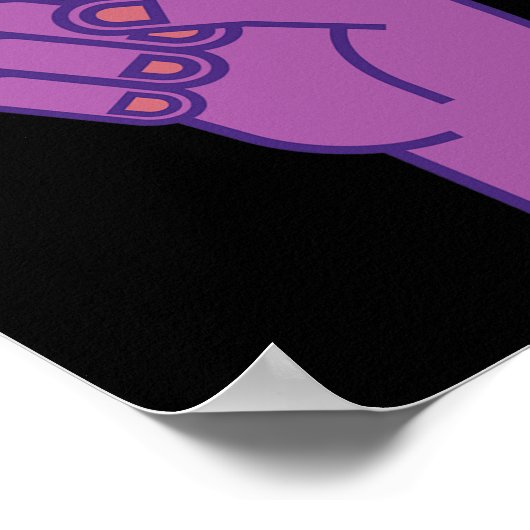 Lila Händlerfriedenszeichen für Liebe Poster (Ecke)