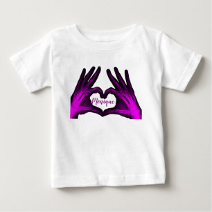 Lila Handröntgenstrahl-Herz Baby T-shirt