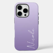 Lila Handschriftzeichen Personalisiert Case-Mate iPhone Hülle (Rückseite)