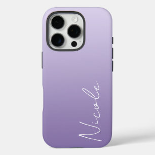 Lila Handschriftzeichen Personalisiert iPhone 16 Pro Hülle