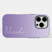 Lila Handschriftzeichen Personalisiert Case-Mate iPhone Hülle (Rückseite (Horizontal))