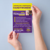 Lila Handy Women Business Flyer - Zuhause Business (Handgriff)