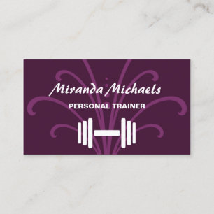 Lila Hantel Personal Trainer Visitenkarte