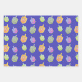 Lila Hanukkah-Dreidelsbänke Geschenkpapier Set (Vorderseite)