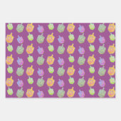 Lila Hanukkah-Dreidelsbänke Geschenkpapier Set (Vorderseite 3)