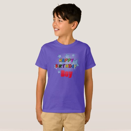 Lila Happy Birthday Boy Kids' T - Shirt (Vorne ganz)