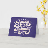 Lila Happy Birthday Card Karte (Gelbe Blume)