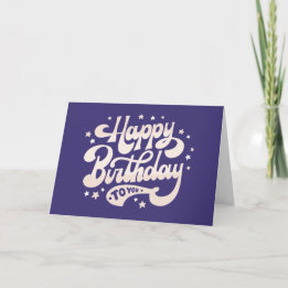 Lila Happy Birthday Card Karte