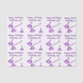 Lila Happy Birthday Girl - oder Name - Party Hats Seidenpapier (Vorderseite)