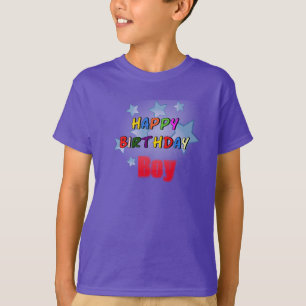 Lila Happy Birthday Junge Kinder T-Shirt
