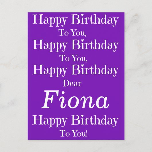 Lila Happy Birthday Song Postcard Postkarte (Vorderseite)