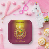 Lila Happy Diwali Papierplatte Pappteller (Party)