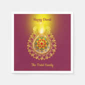 Lila Happy Diwali Serviette (Vorderseite)