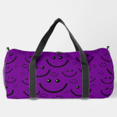 lila Happy-face-Druck Duffle Bag (Rückseite)