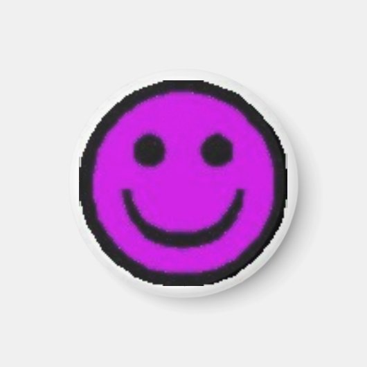 Lila Happy Face Magnet (Vorne)