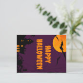 Lila Happy Halloween Poster Postkarte (Stehend Vorderseite)