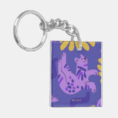 Lila Happy Kitty Cat Schlüsselanhänger (Vorderseite links)