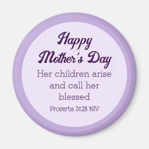 Lila Happy Mother's Day Bible Verse Einfach Magnet