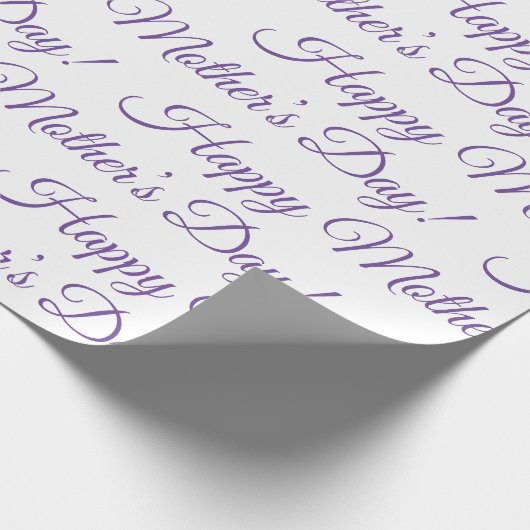 Lila Happy Mother's Day Script Holiday Geschenkpapier (Ecke)