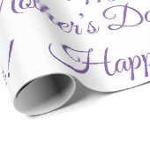 Lila Happy Mother's Day Script Holiday Geschenkpapier (Rolleneckpunkt)