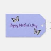 Lila Happy Mother's Day Script mit Schmetterlingen Geschenkanhänger (Vorderseite (Horizontal))