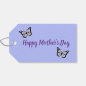 Lila Happy Mother's Day Script mit Schmetterlingen Geschenkanhänger (Rückseite Horizontal)