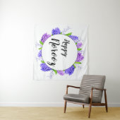 Lila Happy Noroz Hyacinth Wreath New Year Wandteppich (Beispiel (Horizontal))