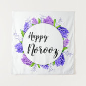 Lila Happy Noroz Hyacinth Wreath New Year Wandteppich (Vorderseite)