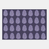 Lila Happy Oaster Eggs Muster Geschenkpapier Set (Vorderseite 3)