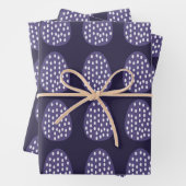 Lila Happy Oaster Eggs Muster Geschenkpapier Set (Beispiel)