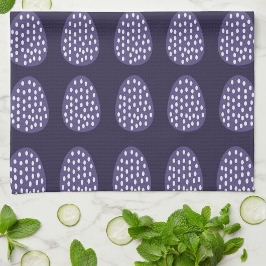 Lila Happy Oaster Eggs Muster Geschirrtuch (Gefaltet)