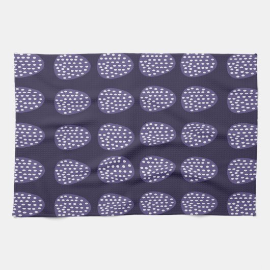 Lila Happy Oaster Eggs Muster Geschirrtuch (Horizontal)