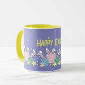 Lila Happy Oster Tasse - Bunny Oar Eggs (Vorderseite Links)