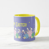 Lila Happy Oster Tasse - Bunny Oar Eggs (VorderseiteRechts)
