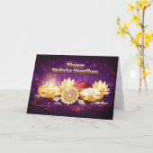Lila Happy Raksha Bandhan Sparkle Karte (Gelbe Blume)