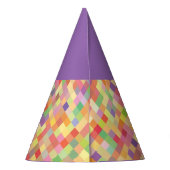 Lila Harlequin-Party Partyhütchen (Rückseite)