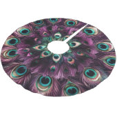 Lila harte Pastelle Zeichnend Pfauenfedern Polyester Weihnachtsbaumdecke (Schrägansicht)